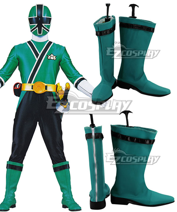 Power Rangers Samurai Green Samurai Ranger Green Shoes Cosplay Boots