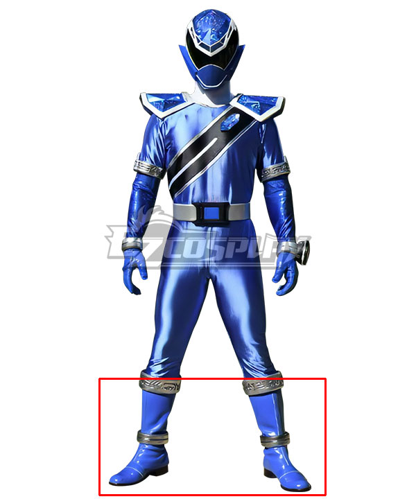Power Rangers Super Sentai Mashin Sentai Kiramager Kiramai Blue Shoes Cosplay Boots