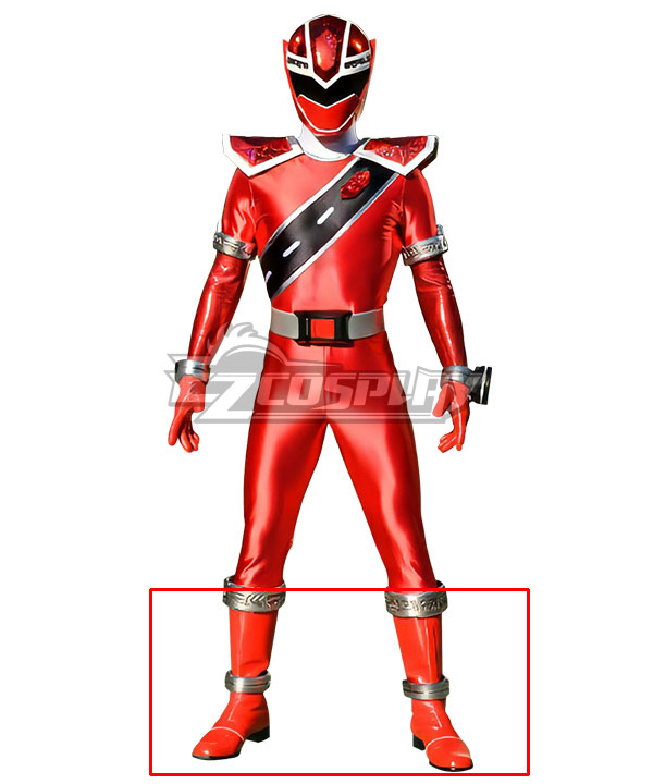 Power Rangers Super Sentai Mashin Sentai Kiramager Kiramai Red Shoes Cosplay Boots