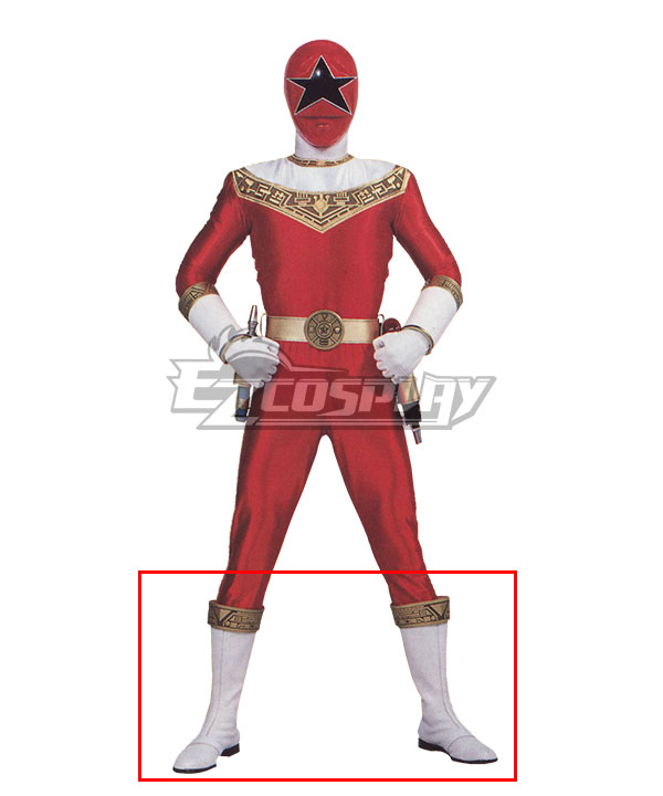 Power Rangers Zeo Ranger White Shoes Cosplay Boots