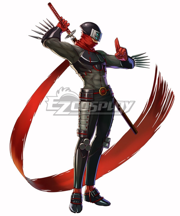 Project X Zone Shinobi Hotsuma Cosplay Costume - Only Top, Pants, Scarf, Gloves
