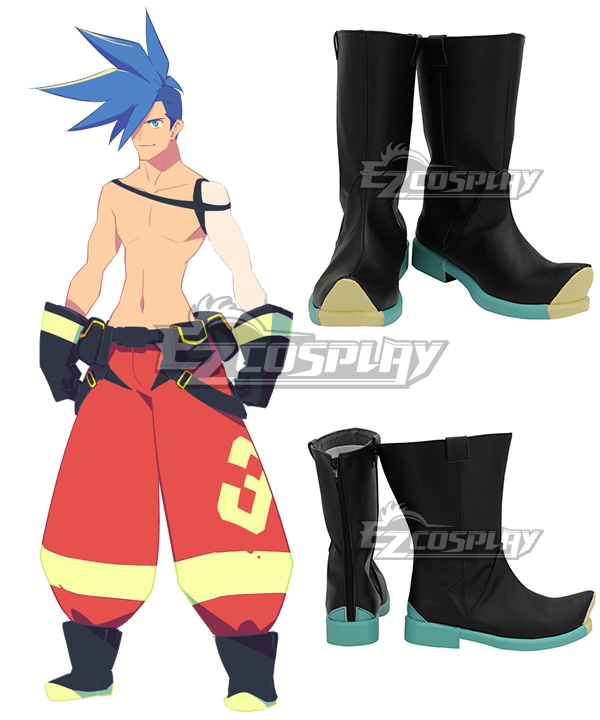 PROMARE Galo Thymos Black Green Shoes Cosplay Boots