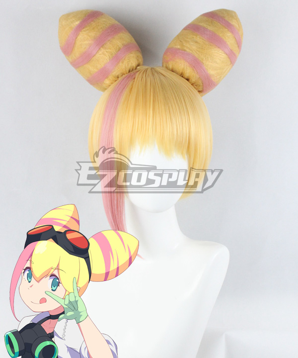 PROMARE Lucia Fex Yellow Pink Cosplay Wig