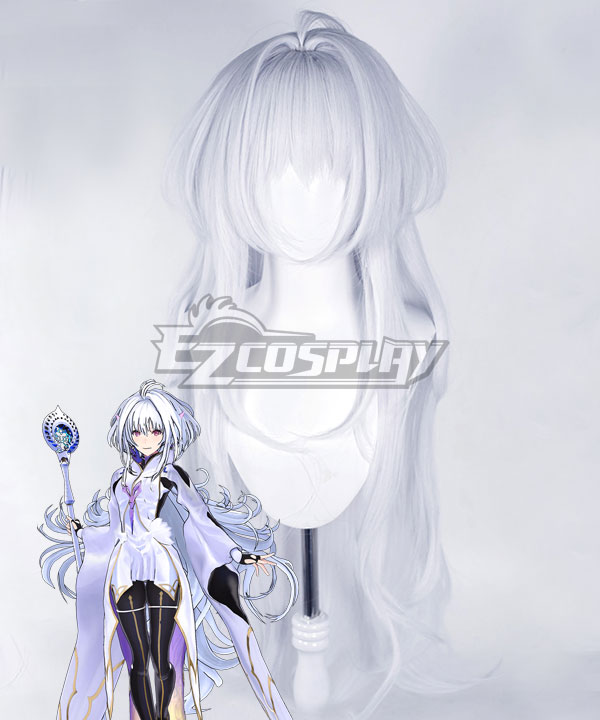 Fate Grand Order Arcade Prototype Caster Female Merlin Silver Cosplay Wig