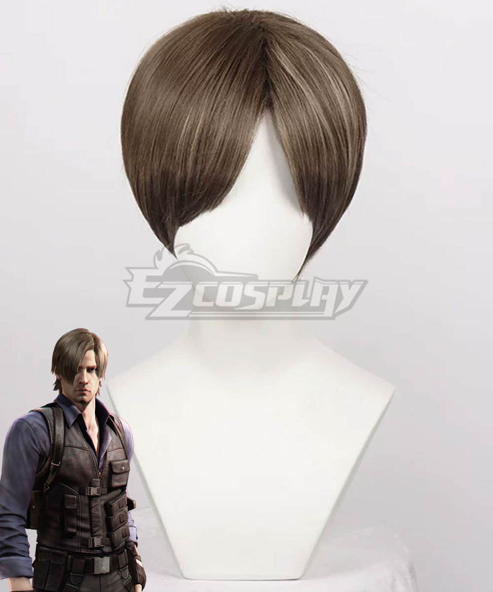 Perruque Cosplay RE Leon Scott Kennedy Marron