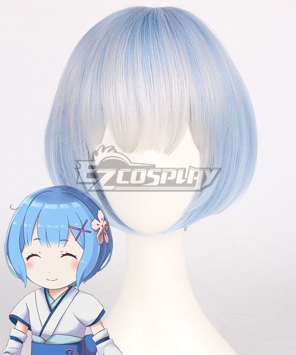 Re: Life In A Different World From Zero Rem Childhood Blue Cosplay Wig