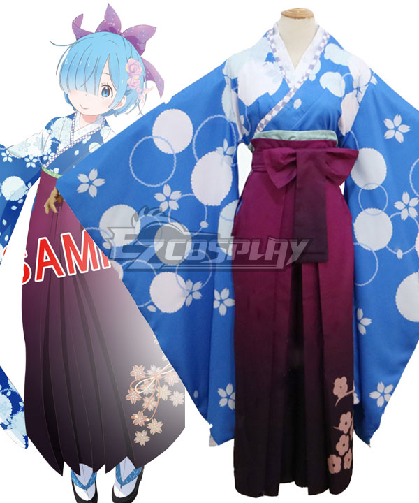 Re: Life In A DiffeRent World From Zero Rem Kimono Cosplay Costume