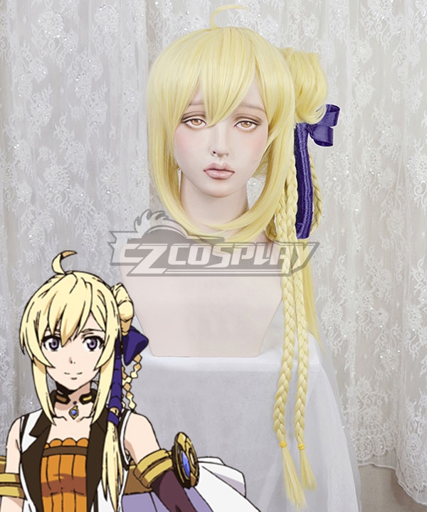 Record of Grancrest War Grancrest Senki Siluca Meletes Golden Cosplay Wig