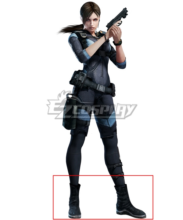 Resident Evil: Revelations Jill Valentine Black Shoes Cosplay Boots