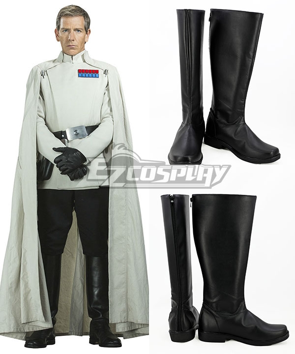 Rogue One A Star Wars Story Orson Krennic Black Shoes Cosplay Boots