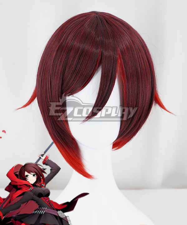 RWBY Ruby Rose New Edition  Black Red Cosplay Wig