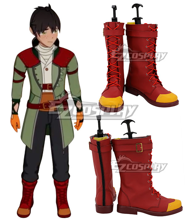 RWBY Volume 6 Oscar Pine Red Shoes Cosplay Boots