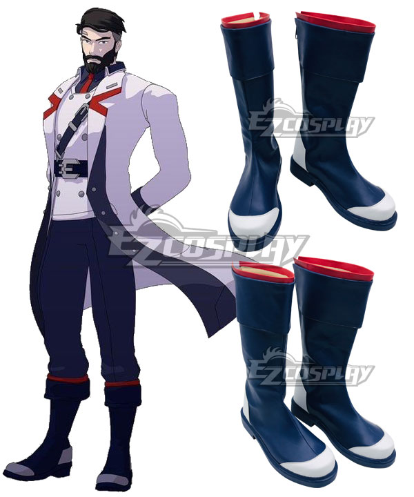 RWBY Volume 7 James Ironwood Blue Shoes Cosplay Boots