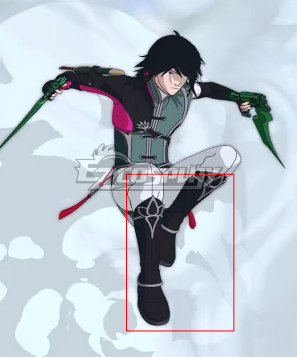 RWBY Volume 7 Lie Ren Black Shoes Cosplay Boots