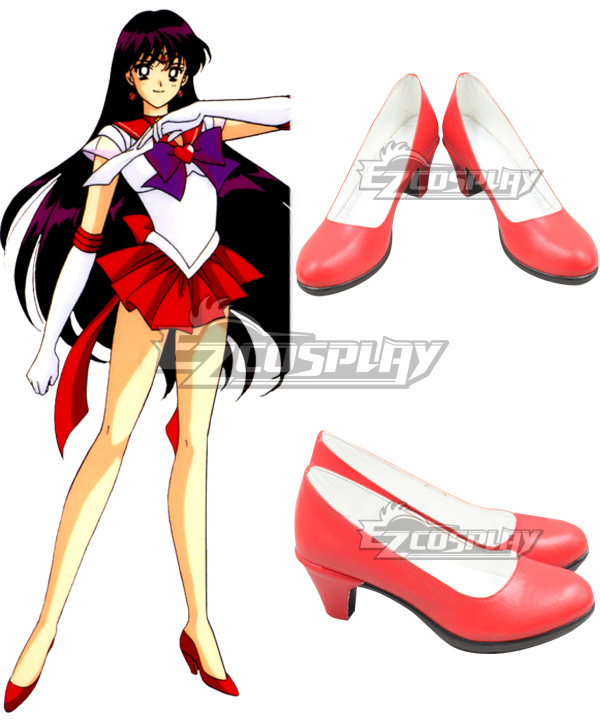 Sailor Moon Hino Rei Sailor Mars Red Cosplay Shoes