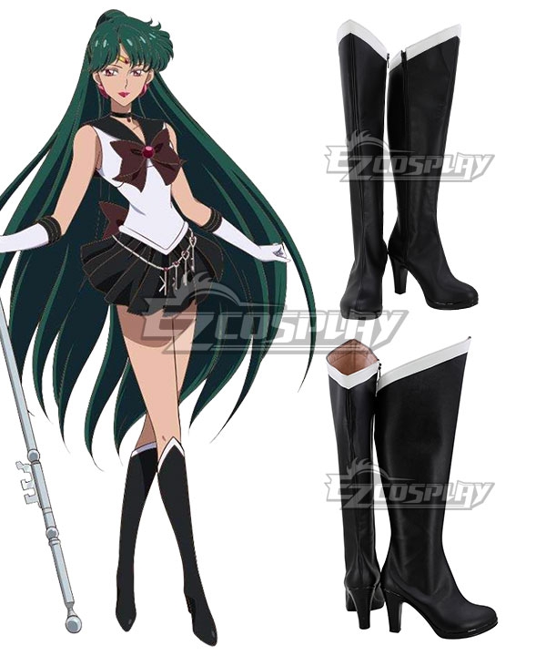 Sailor Moon Meiou Setsuna Black Shoes Cosplay Boots