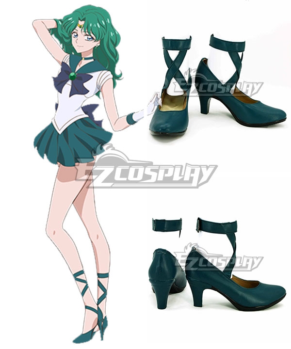 Sailor Moon Michiru Kaiou Deep Green Cosplay Shoes