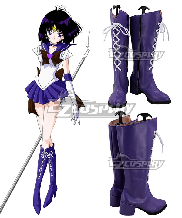 Sailor Moon Sailor Saturn Tomoe Hotaru Saturn Purple Shoes Cosplay Boots