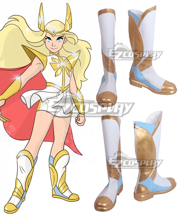 She-Ra and the Princesses of Power Adora She-Ra Golden White Shoes Cosplay Boots