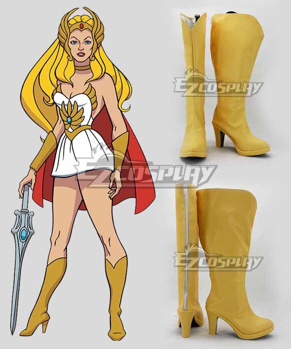 She-Ra: Princess of Power 1985 Anime She-Ra Yellow Shoes Cosplay Boots