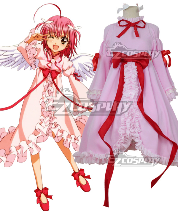 Shugo Chara Hinamori Amu Amulet Angel Pink Dress Cosplay Costume