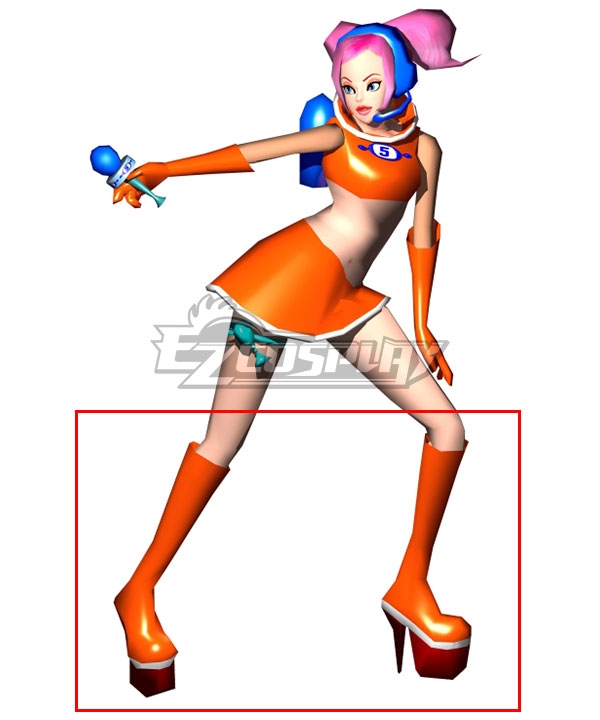 Space Channel 5 Ulala Orange Shoes Cosplay Boots