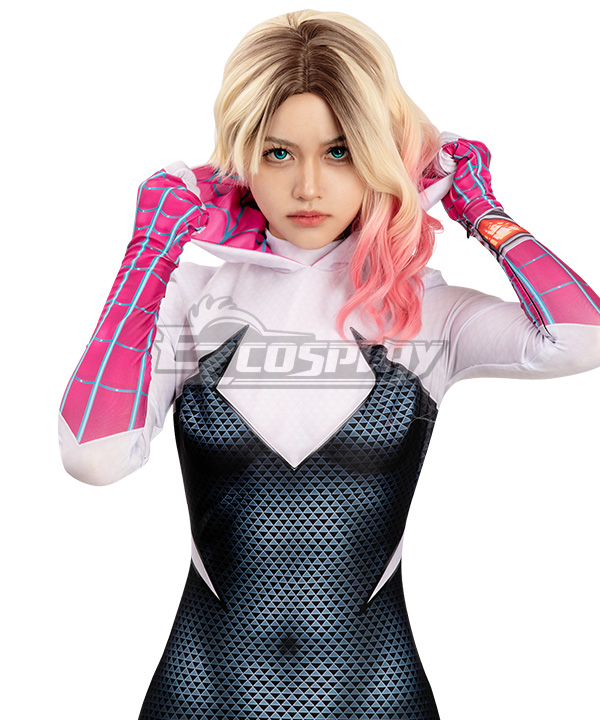 Spider-Man: Across the Spider-Verse Gwen Stacy Golden Pink Cosplay Wig