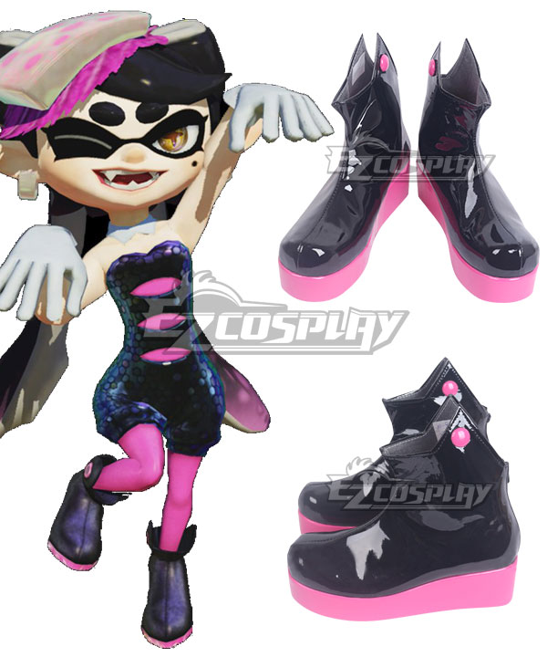 Splatoon 2 Squid Sisters Marie Black Shoes Cosplay Boots