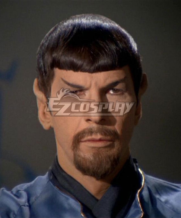 Star Trek Mirror Mirror Spock Black Cosplay Wig - Wig +Moustache