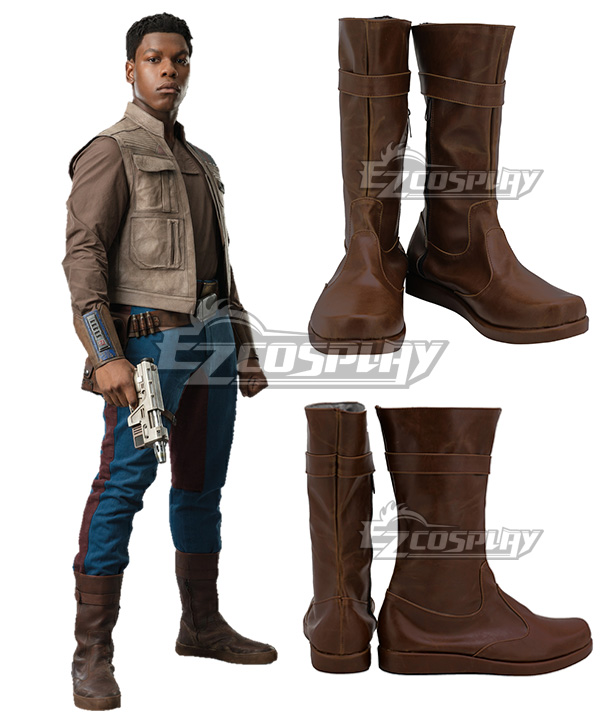 Star Wars 9 The Rise of Skywalker Finn Brown Shoes Cosplay Boots