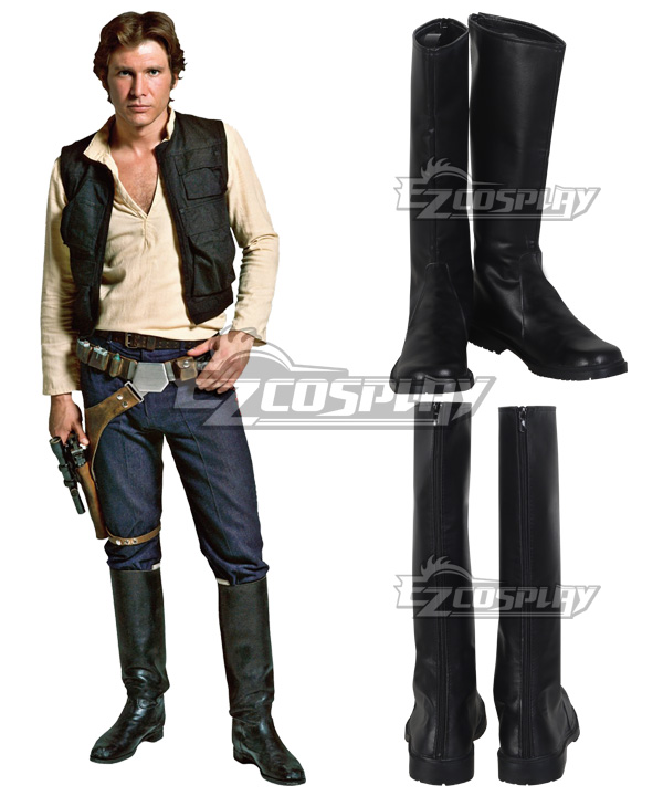 Star Wars Han Solo Black Shoes Cosplay Boots