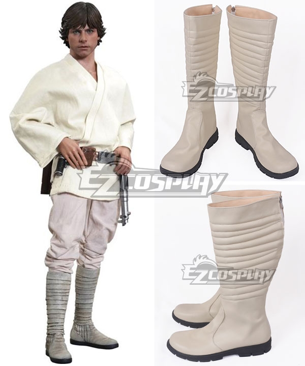Star Wars Luke Skywalker White Shoes Cosplay Boots