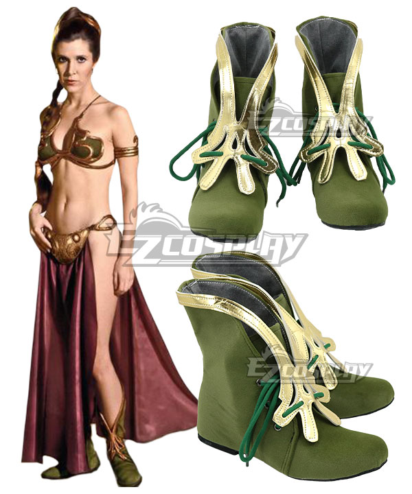 Star Wars Princess Leia Slave Girl Green Shoes Cosplay Boots