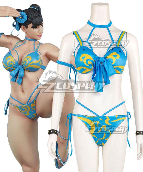 Street Fighter Chun-Li Chun Li Swimsuit Cosplay Costume