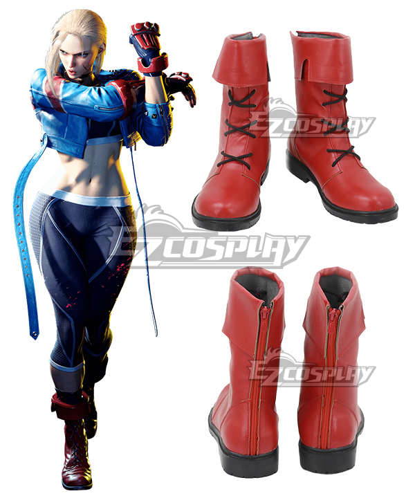 Street Fighter VI 6 Cammy Red Cosplay Shoes