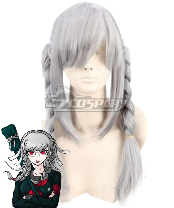 Super Dangan Ronpa 2 Peko Pekoyama Silver Grey Cosplay Wig