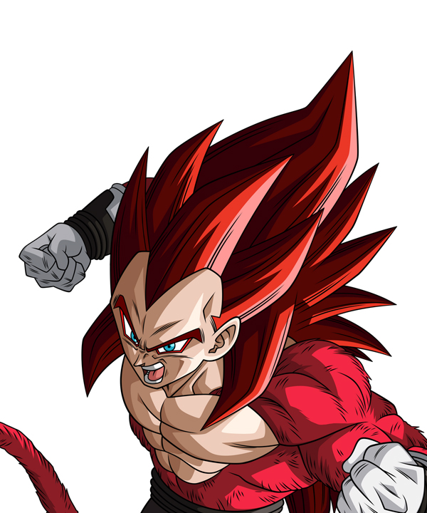 Super Dragon Ball Heroes Vegeta SSJ4 Xeno Limit Breaker Red Cosplay Wig