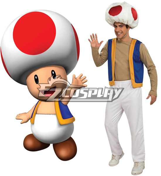 Super Mario Bros Adult Toad Cosplay Costume
