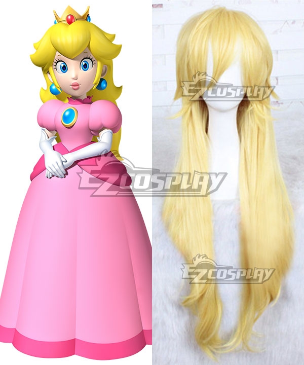 Super Mario Bros Princess Peach Golden Cosplay Wig