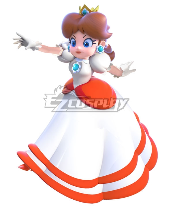 

Super Mario Fire Flower Deluxe Daisyette Princess Daisy Cosplay Costume