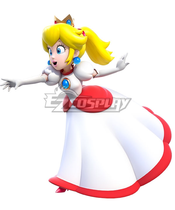 Super Mario Fire Flower Princess Peach Cosplay Costume