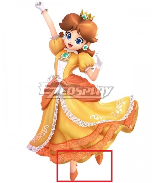 Super Smash Bros. Super Mario Princess Daisy Orange Cosplay Shoes
