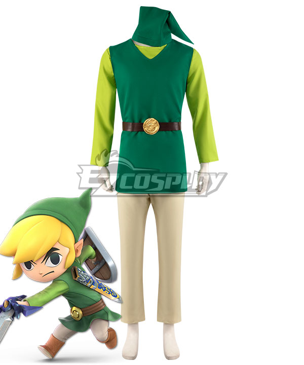Super Smash Bros The Legend of Zelda Toon Link Cosplay Costume