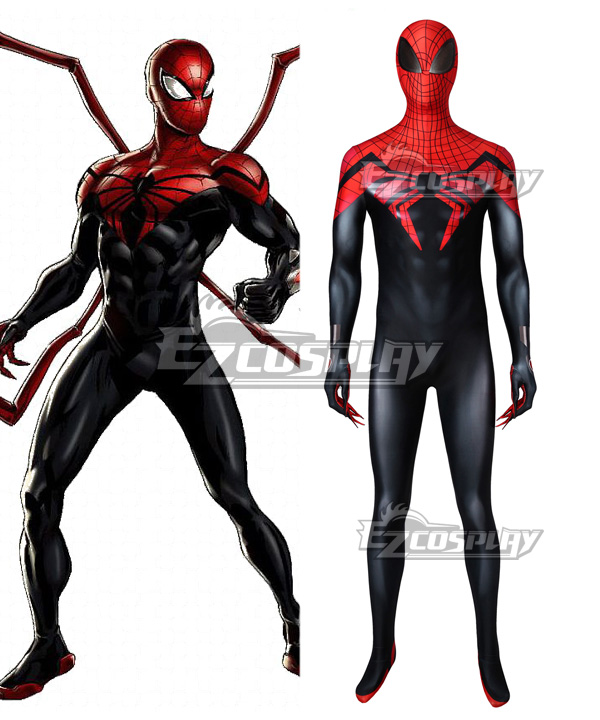 Superior Spider-Man Black Red Superior Spiderman Zentai Jumpsuit Cosplay Costume