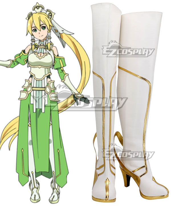 Sword Art Online Alicization SAO Kirigaya Suguha Leafa Long White Shoes Cosplay Boots