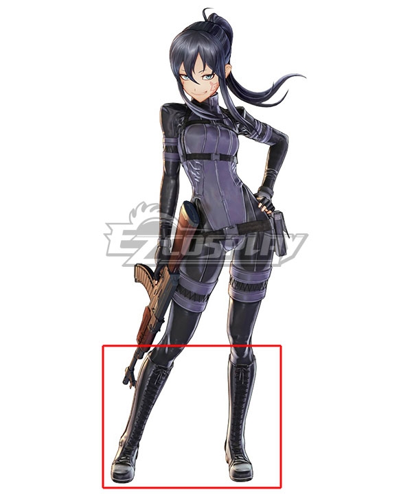 

Sword Art Online Alternative: Gun Gale Online Kanzaki Elsa Pitohui Black Shoes Cosplay Boots