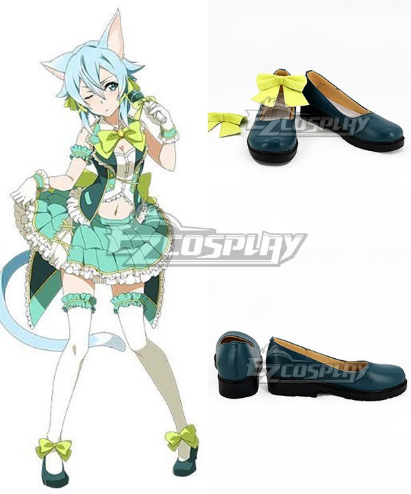

Sword Art Online Asada Shino Idol Green Yellow Cosplay Shoes