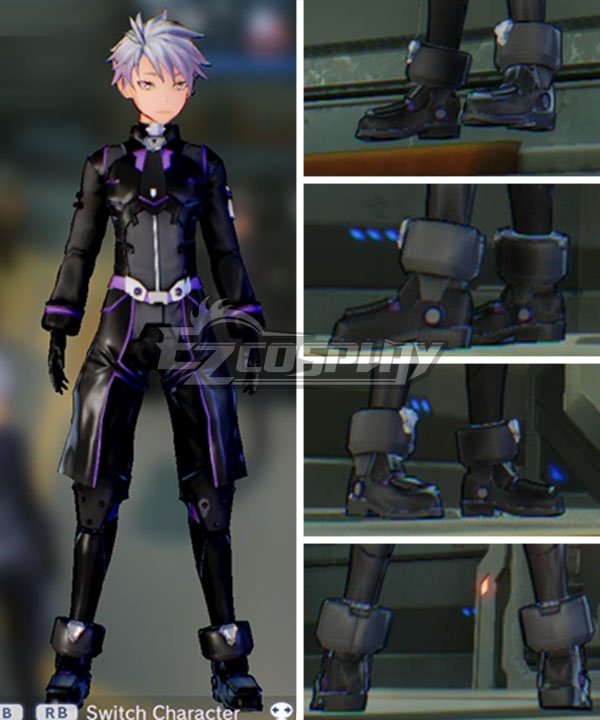 

Sword Art Online: Fatal Bullet Male Protagonist Black Purple Skin Cosplay Shoes
