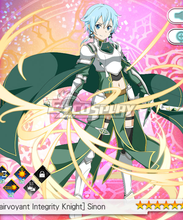 Sword Art Online: Memory Defrag Clairvoyant Integrity Knight Sinon Cosplay Costume