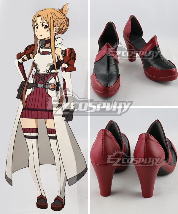 

Sword Art Online Ordinal Scale Yuuki Asuna Yuki Red Shoes Cosplay Boots